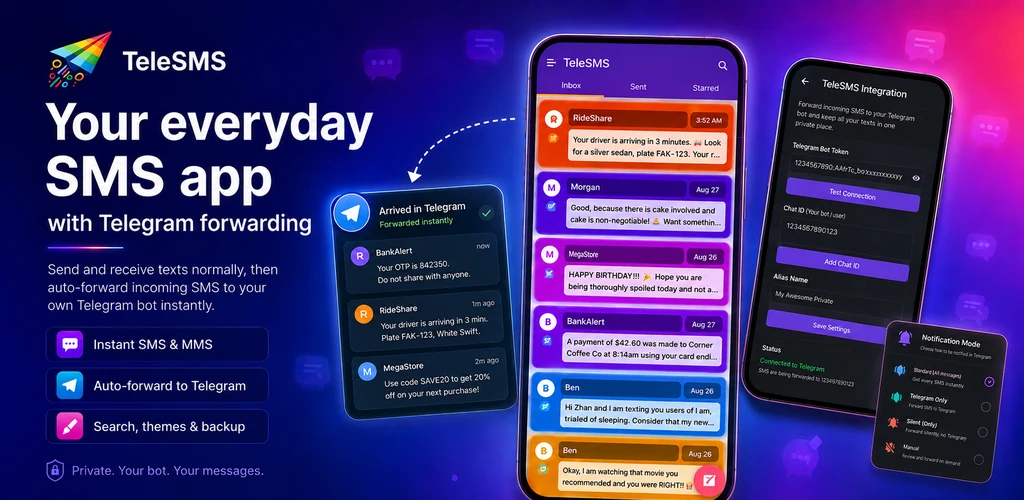 TeleSMS feature graphic